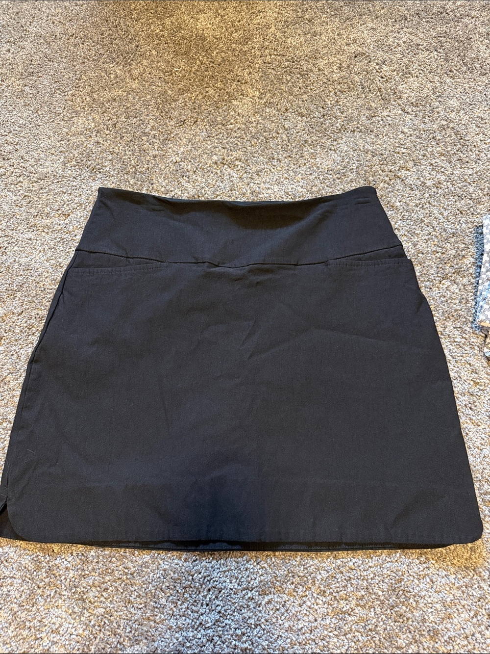 High-Waist Black Mini Skort